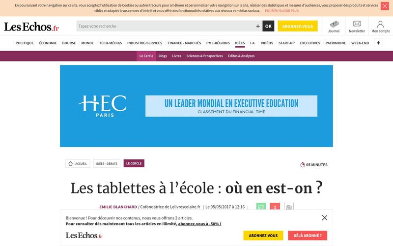 Les tablettes à l'école : où en est-on ?