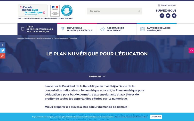 Le Plan numérique pour l'éducation - L'école change avec le numérique