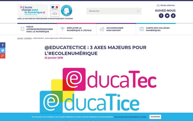 Ecole numérique : 3 axes majeurs pour l'EcoleNumérique